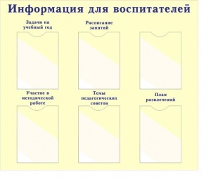 Стенд информационный "Информация для воспитателей"